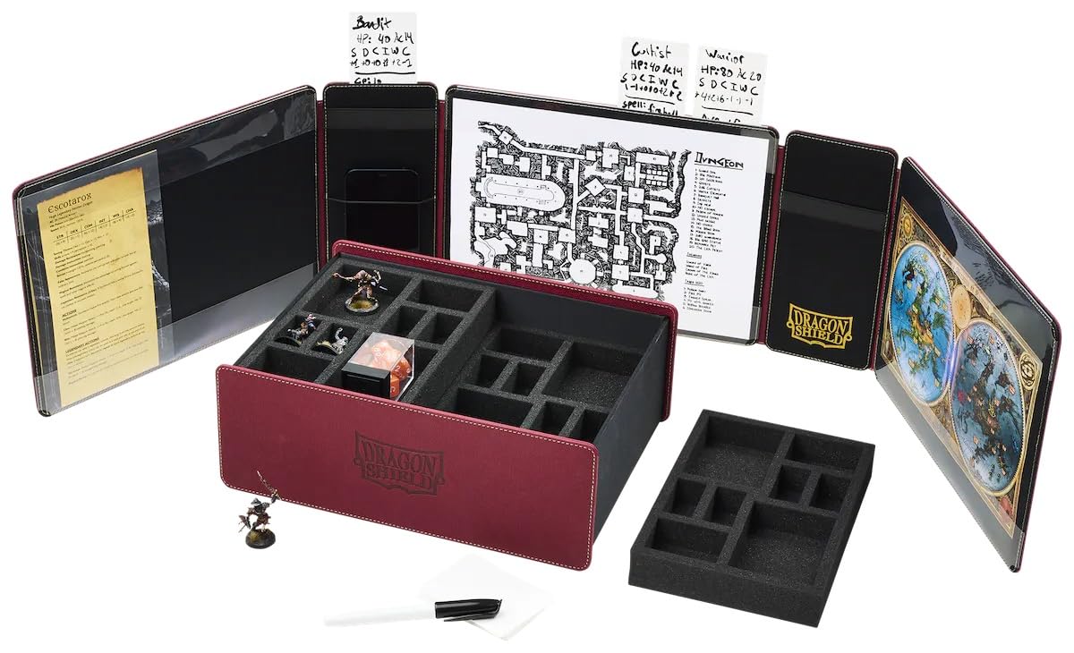 Dragon Shield RPG: Game Master Companion: Blood Red – Compatible with Official DND Spell Cards - 6 Foam Trays with Room for a Total of Over 40 Miniatures of Various Sizes - Image 4